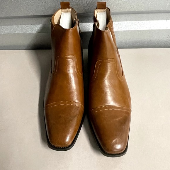 Vance Co. Men's Cap Toe Chelsea Boot Brown Size 10.5 M